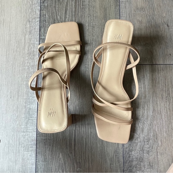 Nude Strappy Sandal Heels - Picture 2 of 7
